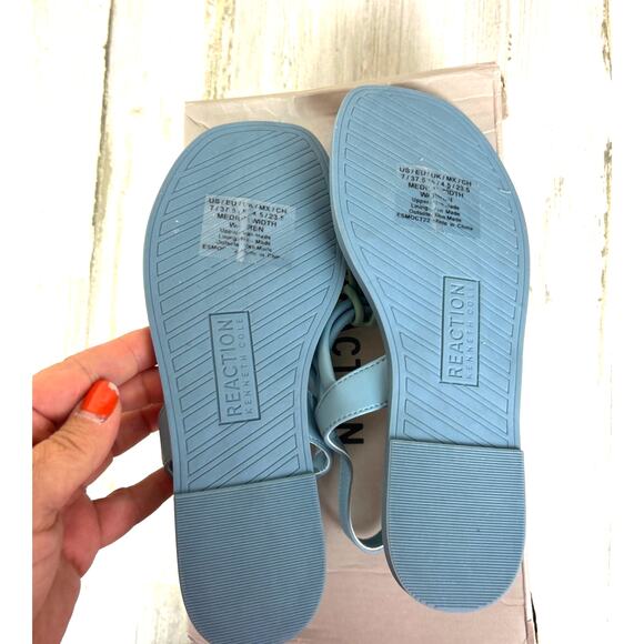 Kenneth Cole Reaction Women’s 7 Warren Blue Green Slip-On Flat Sandals NEW - Picture 7 of 9